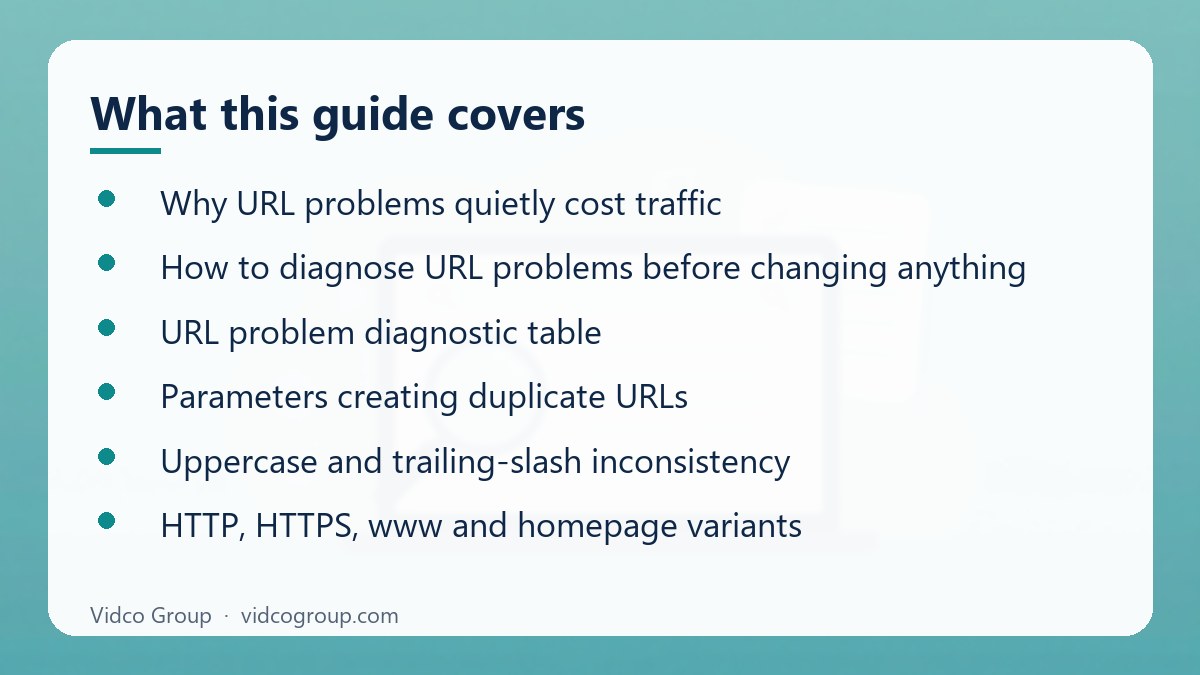 What this guide covers: Common URL Problems in SEO and How to Fix Them