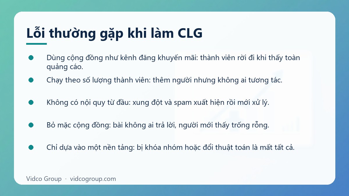 Danh sách: Lỗi thường gặp khi làm CLG