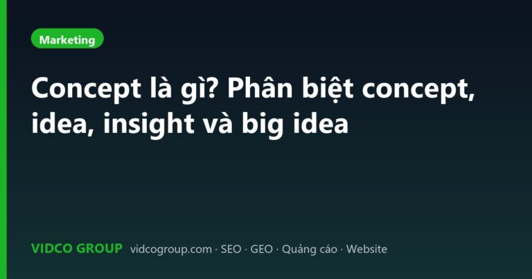 Concept là gì? Phân biệt concept, idea, insight và big idea