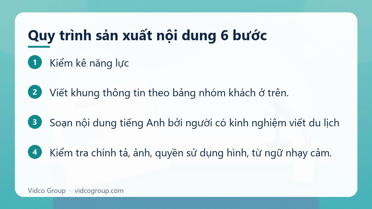 Các bước: Quy trình sản xuất nội dung 6 bước