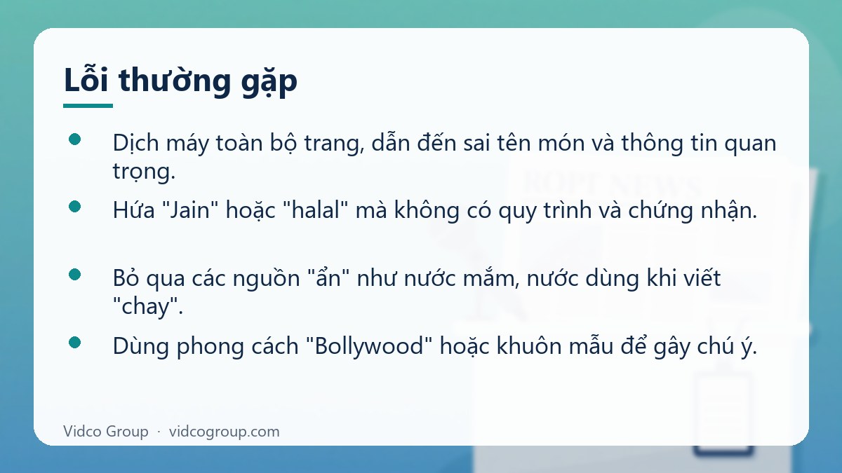Danh sách: Lỗi thường gặp