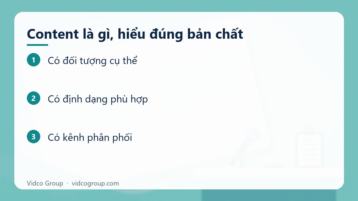 Các bước: Content là gì, hiểu đúng bản chất