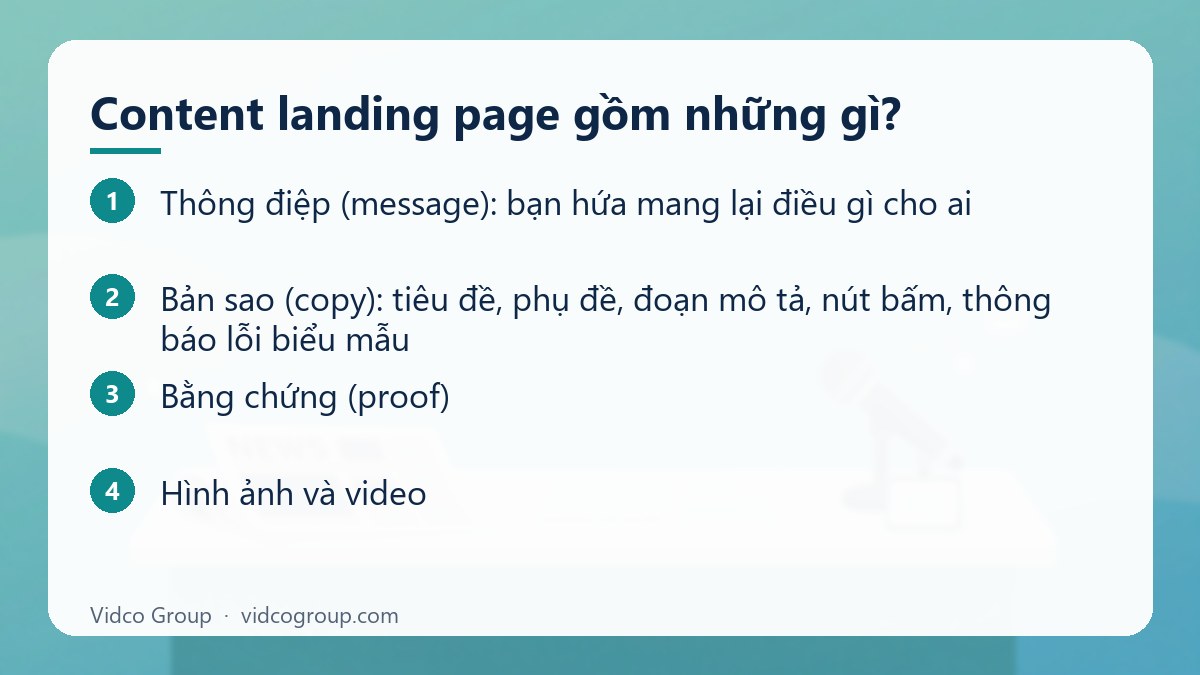Các bước: Content landing page gồm những gì?