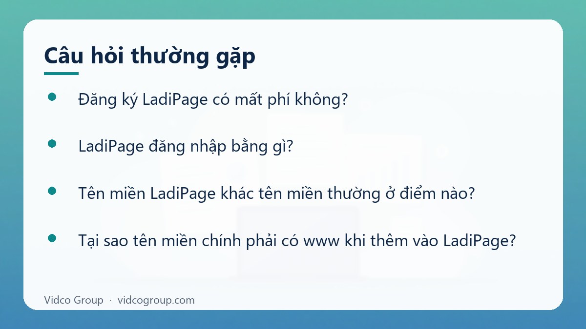 Một số câu hỏi thường gặp về Đăng ký, đăng nhập, gắn tên miền LadiPage từng bước