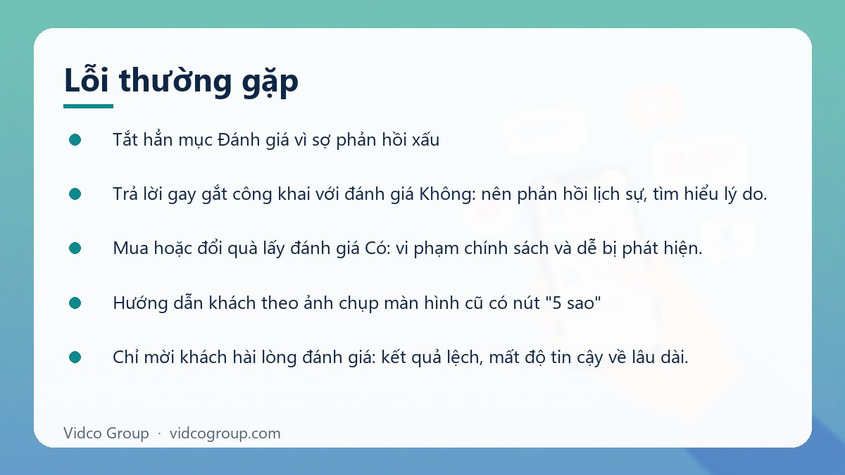 Danh sách: Lỗi thường gặp