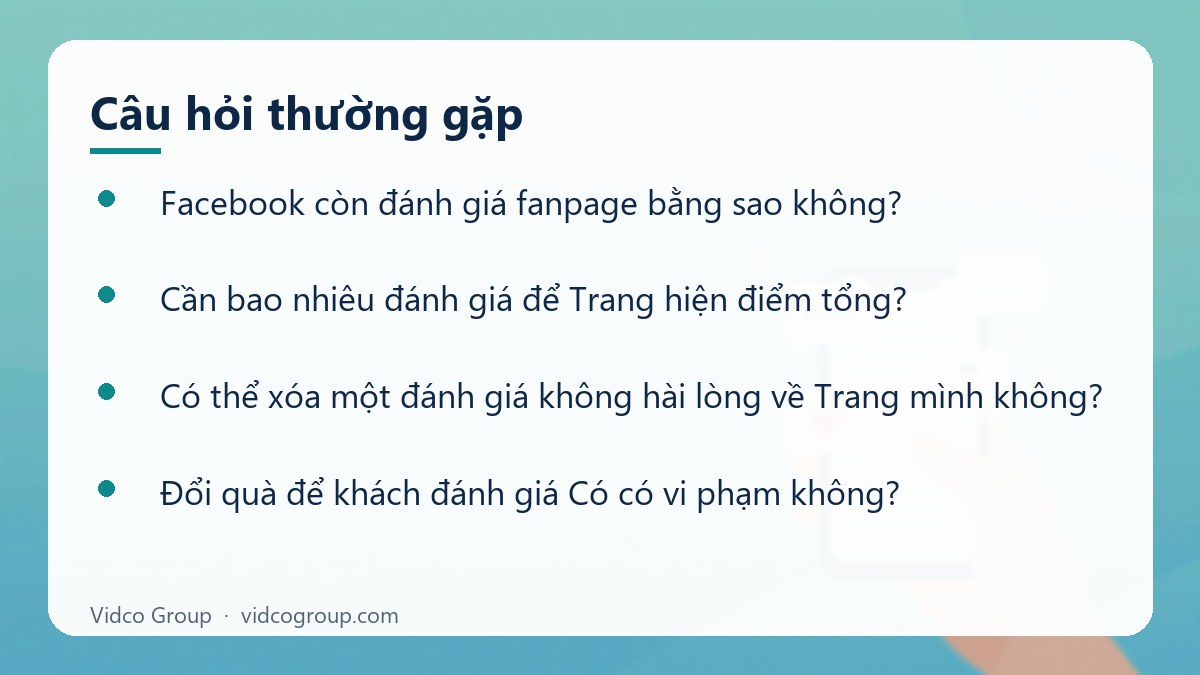 Một số câu hỏi thường gặp về Đánh giá fanpage Facebook