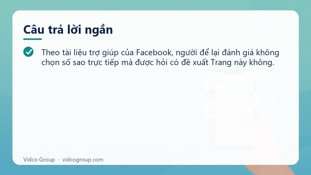 Câu trả lời ngắn: Đánh giá fanpage Facebook