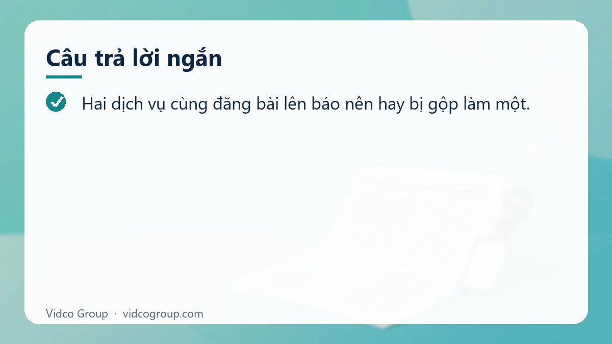 Câu trả lời ngắn: Dịch vụ backlink báo