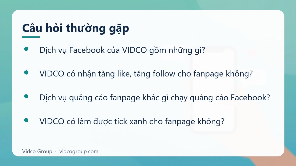 Một số câu hỏi thường gặp về Dịch vụ Facebook