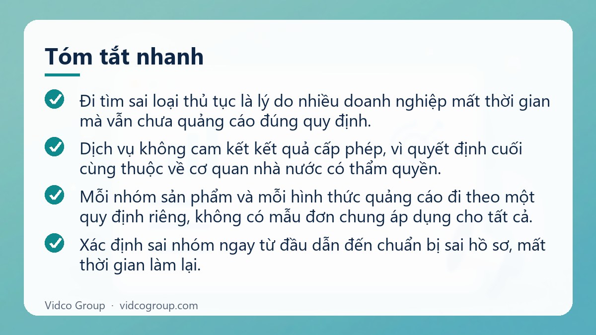 Tóm tắt nhanh: Dịch vụ giấy phép quảng cáo