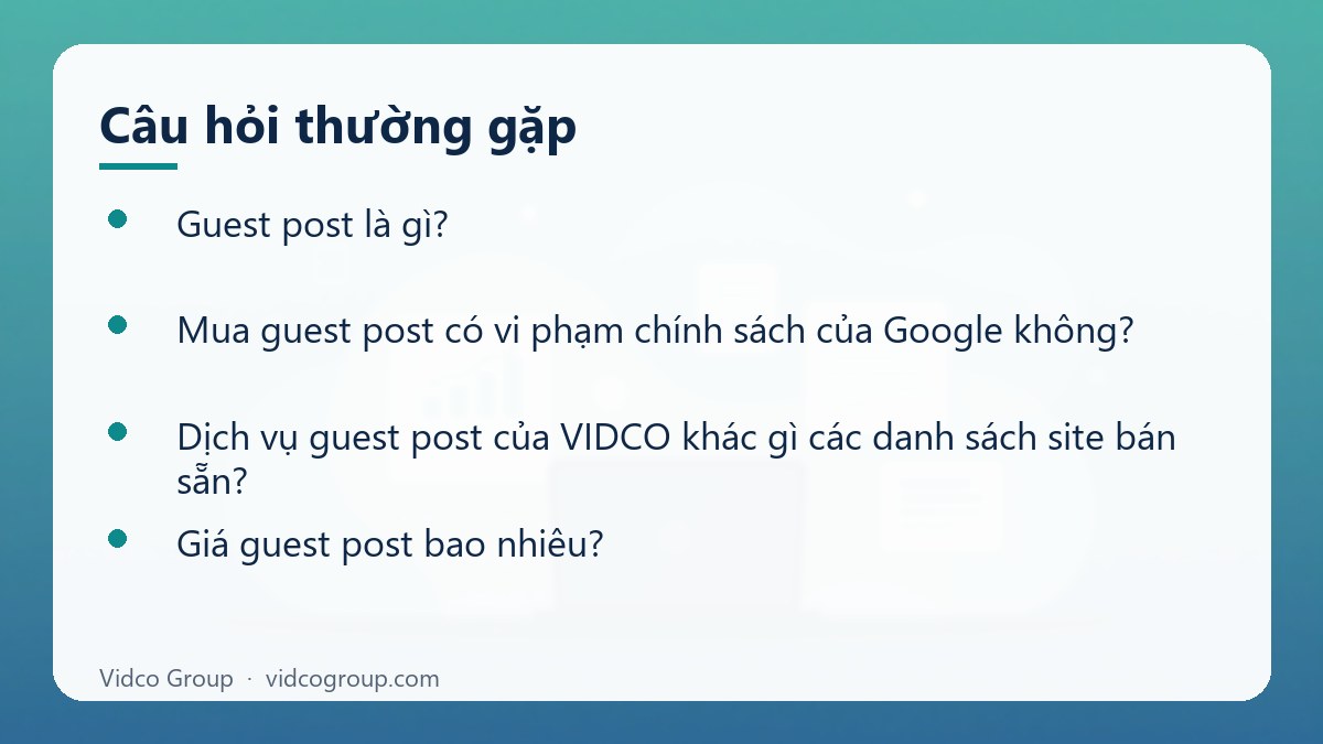 Một số câu hỏi thường gặp về Dịch vụ guest post