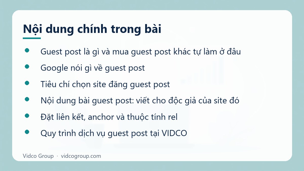 Nội dung chính: Dịch vụ guest post