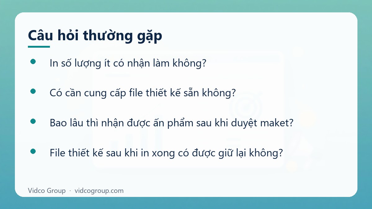 Một số câu hỏi thường gặp về Dịch vụ in ấn quảng cáo