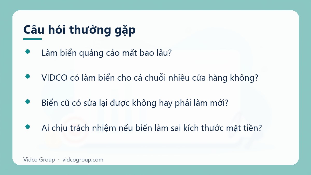 Một số câu hỏi thường gặp về Dịch vụ làm biển quảng cáo