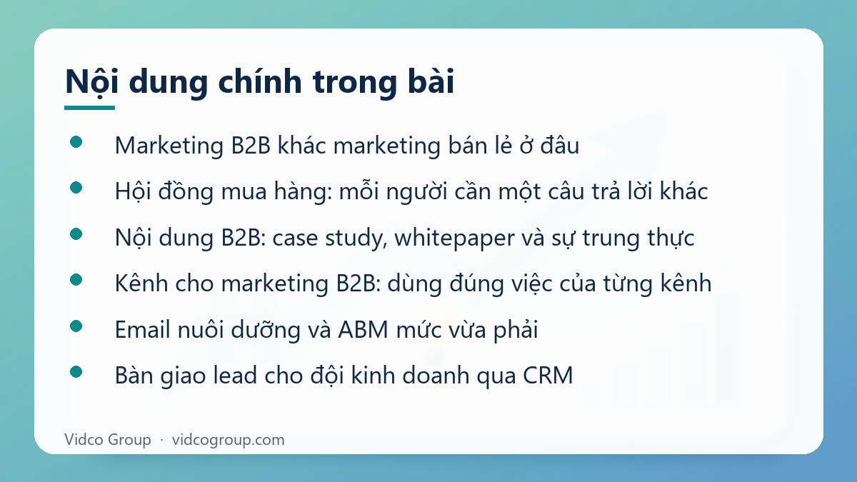 Nội dung chính: Dịch vụ marketing B2B