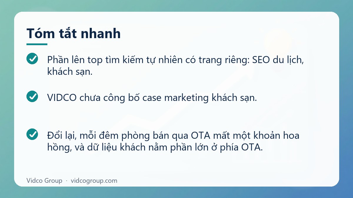 Tóm tắt nhanh: Dịch vụ marketing khách sạn, du lịch