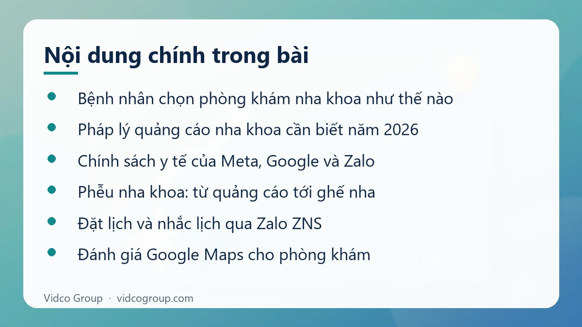 Nội dung chính: Dịch vụ marketing nha khoa