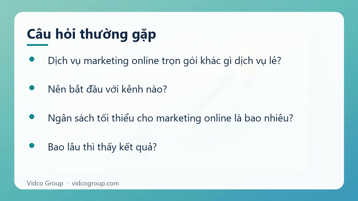 Một số câu hỏi thường gặp về Dịch vụ marketing online