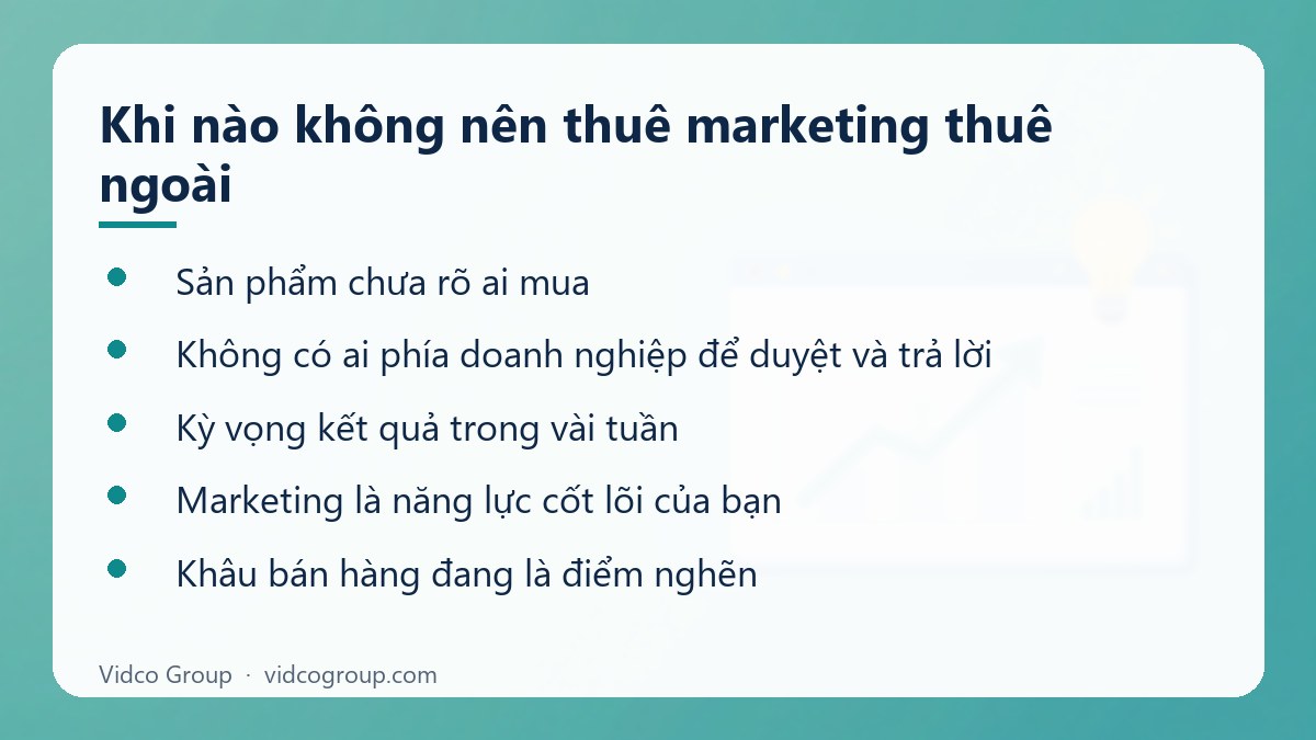Danh sách: Khi nào không nên thuê marketing thuê ngoài