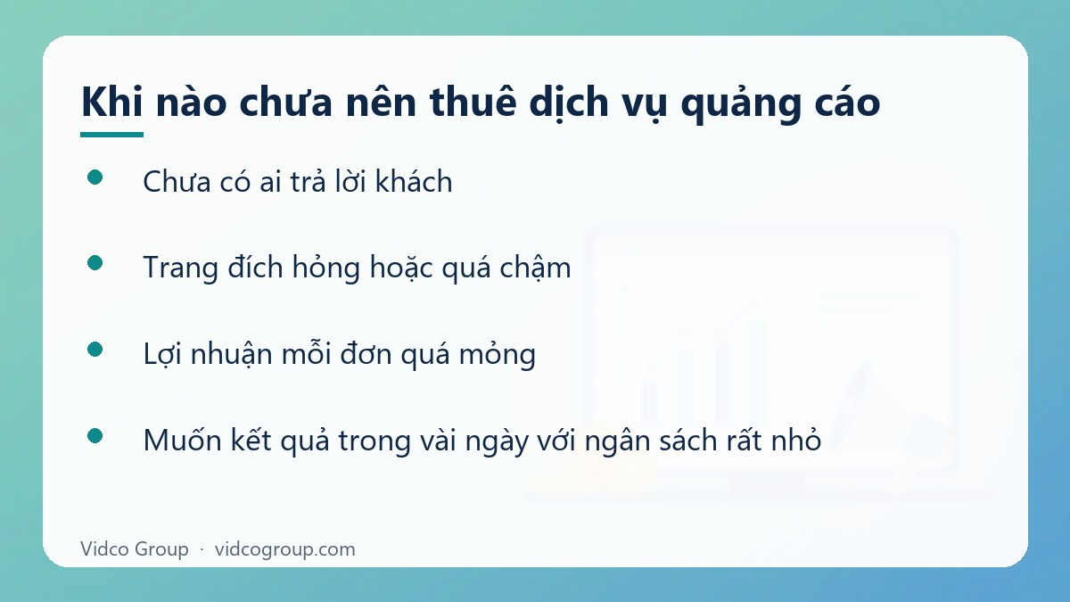 Danh sách: Khi nào chưa nên thuê dịch vụ quảng cáo