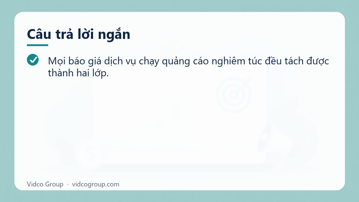 Câu trả lời ngắn: Dịch vụ quảng cáo
