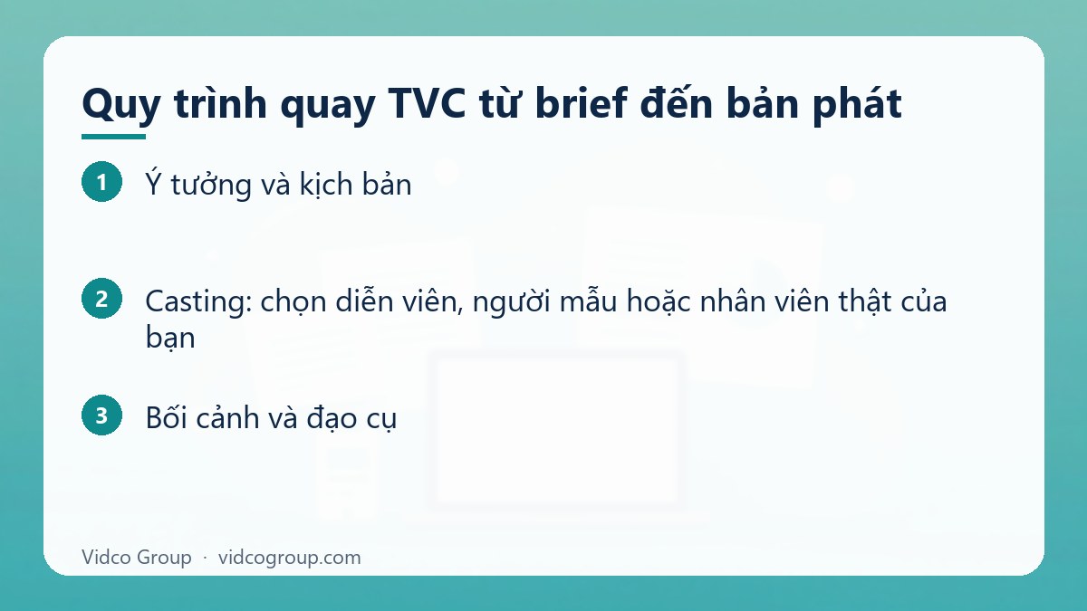 Các bước: Quy trình quay TVC từ brief đến bản phát