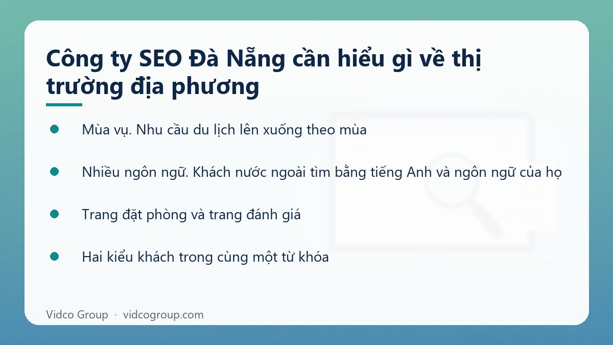 Danh sách: Công ty SEO Đà Nẵng cần hiểu gì về thị trường địa phương