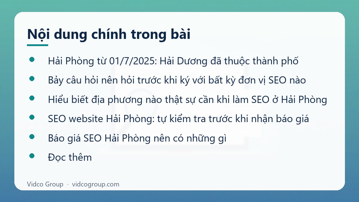 Nội dung chính: Công ty SEO Hải Phòng