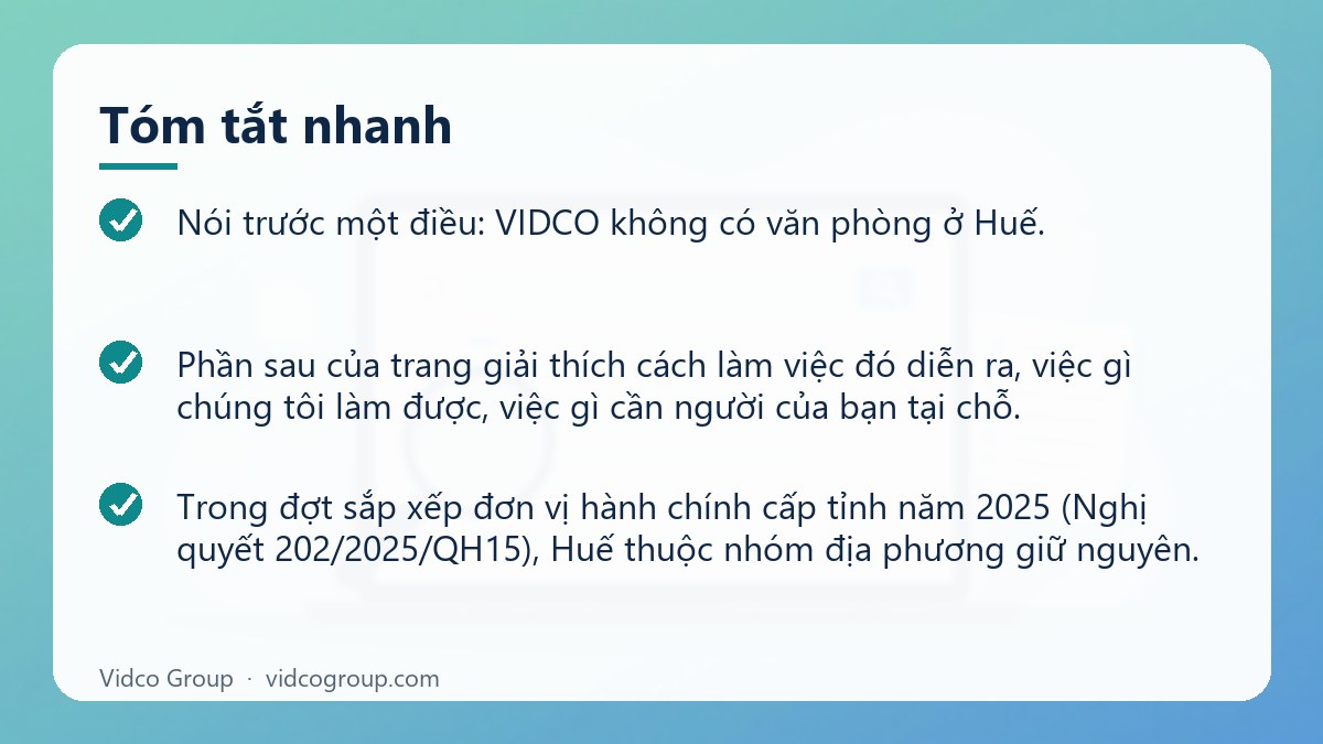 Tóm tắt nhanh: Dịch vụ SEO Huế