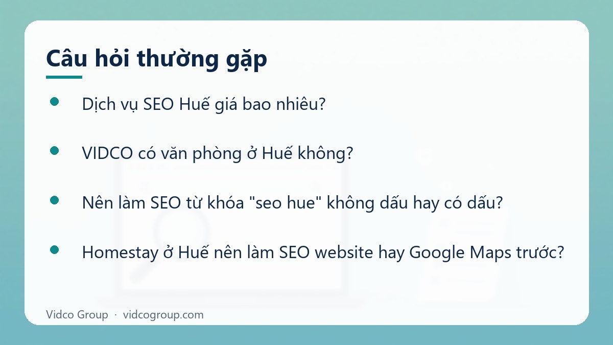 Một số câu hỏi thường gặp về Dịch vụ SEO Huế