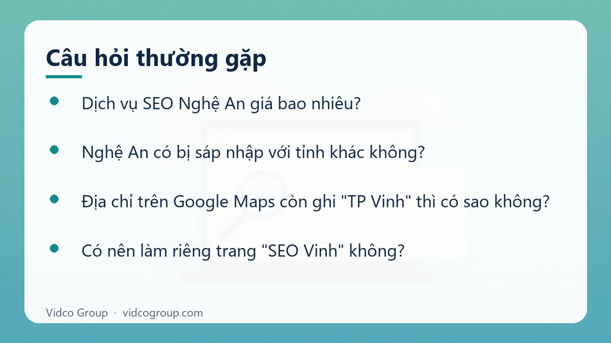 Một số câu hỏi thường gặp về Dịch vụ SEO Nghệ An