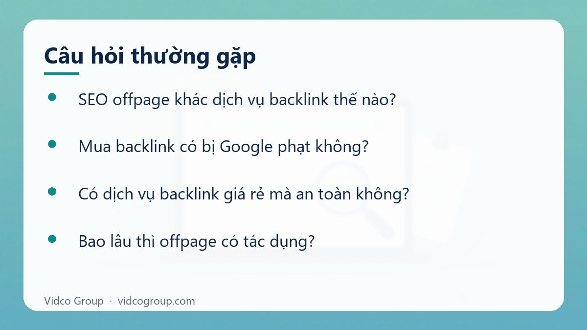 Một số câu hỏi thường gặp về Dịch vụ SEO offpage