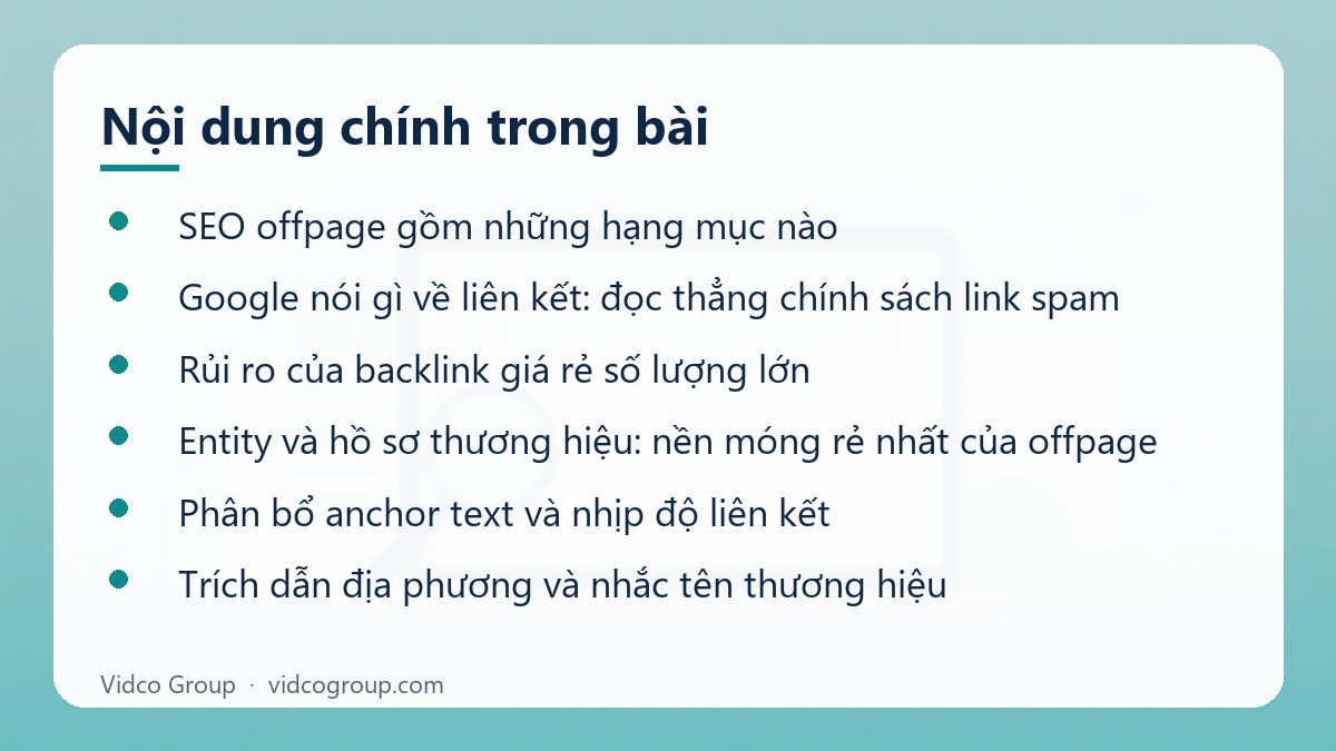 Nội dung chính: Dịch vụ SEO offpage