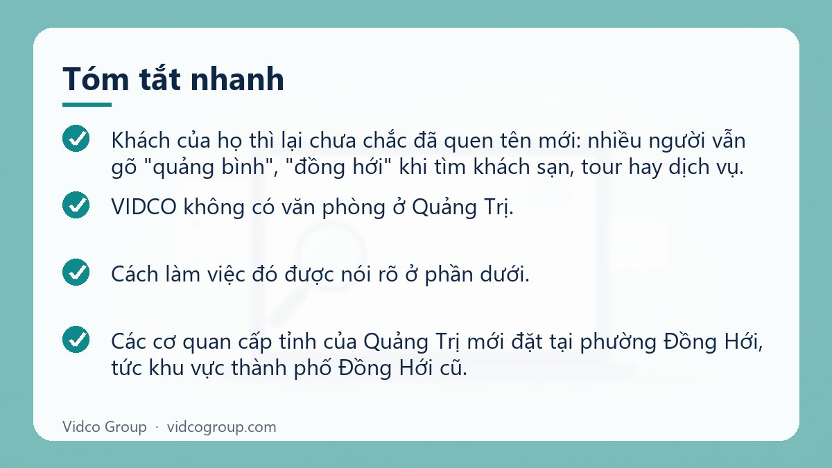 Tóm tắt nhanh: Dịch vụ SEO Quảng Trị (gồm Quảng Bình cũ)