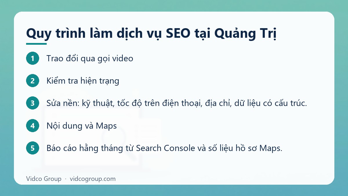 Các bước: Quy trình làm dịch vụ SEO tại Quảng Trị