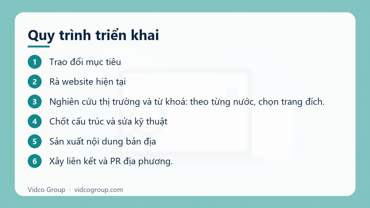 Các bước: Quy trình triển khai