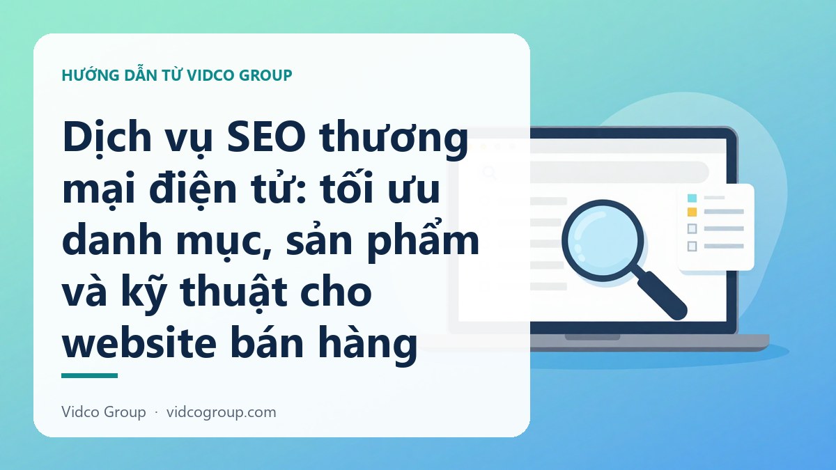 Dịch vụ SEO thương mại điện tử: tối ưu danh mục, sản phẩm và kỹ thuật cho website bán hàng