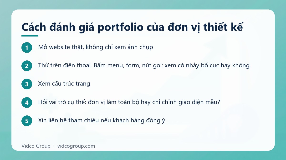 Các bước: Cách đánh giá portfolio của đơn vị thiết kế