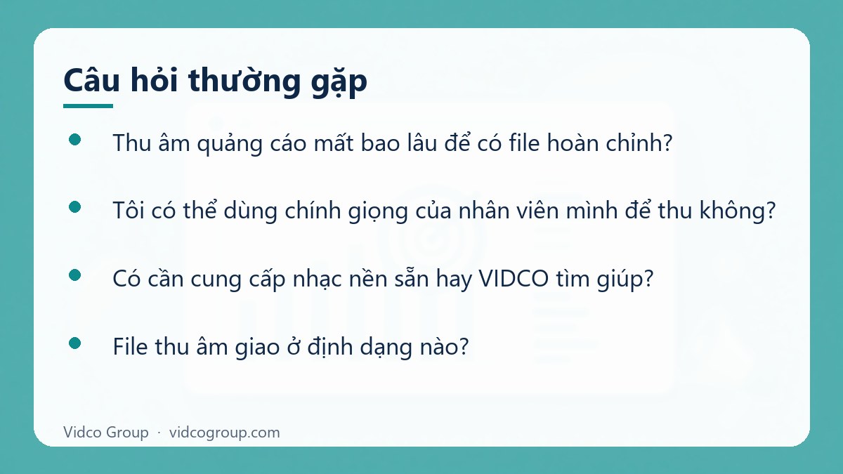 Một số câu hỏi thường gặp về Dịch vụ thu âm quảng cáo