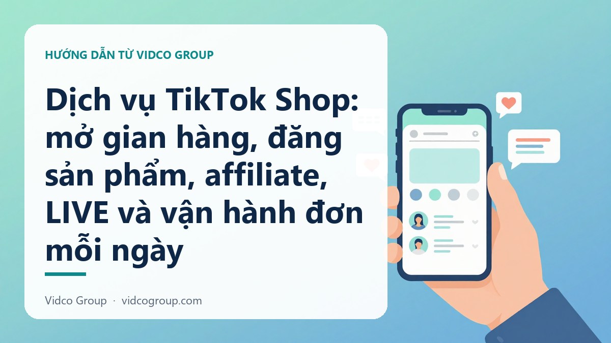 Hình minh họa: Dịch vụ TikTok Shop: mở gian hàng, đăng sản phẩm, affiliate, LIVE và vận hành đơn mỗi ngày