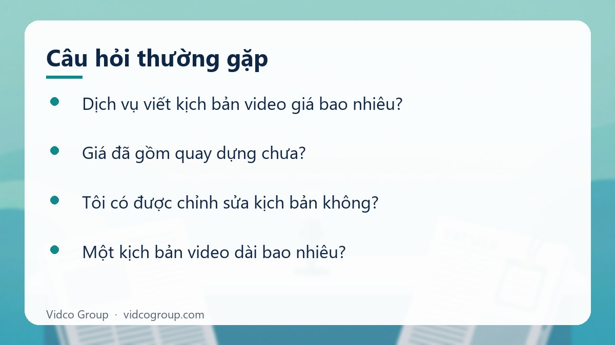 Một số câu hỏi thường gặp về Dịch vụ viết kịch bản video từ 2.500.000đ
