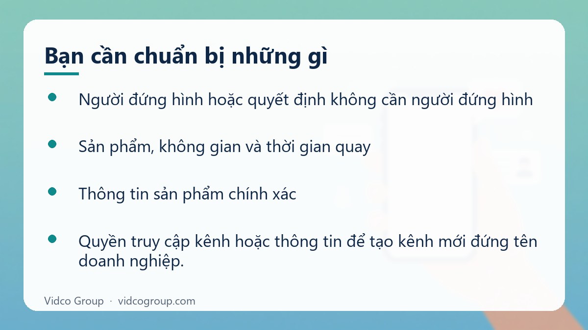 Danh sách: Bạn cần chuẩn bị những gì