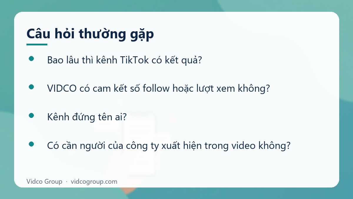 Một số câu hỏi thường gặp về Dịch vụ xây kênh TikTok cho doanh nghiệp