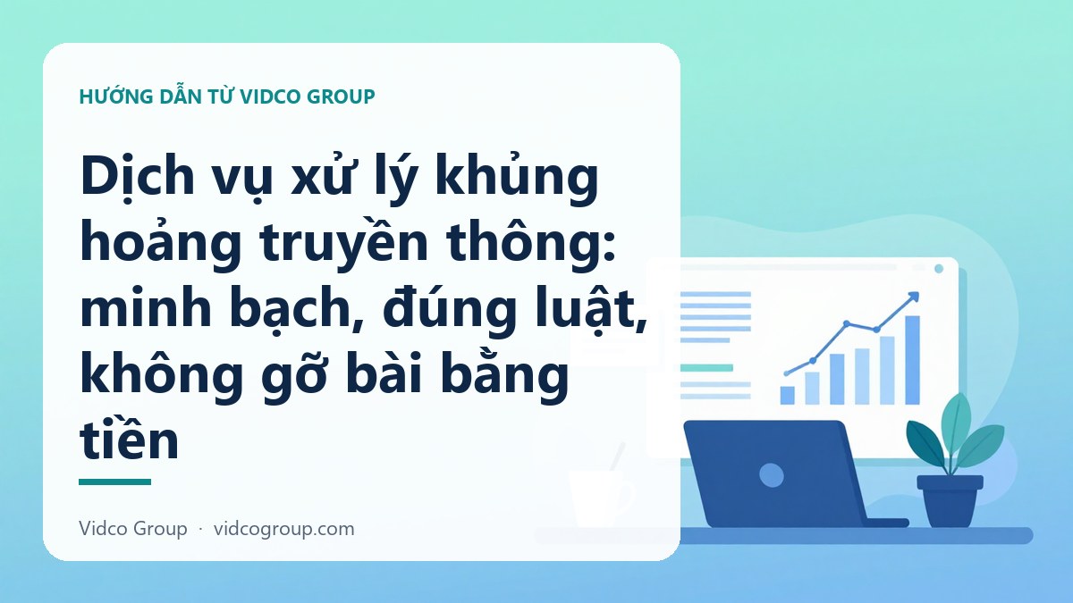 Hình minh họa: Dịch vụ xử lý khủng hoảng truyền thông: minh bạch, đúng luật, không gỡ bài bằng tiền