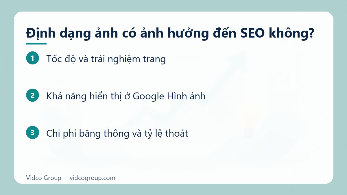 Các bước: Định dạng ảnh có ảnh hưởng đến SEO không?