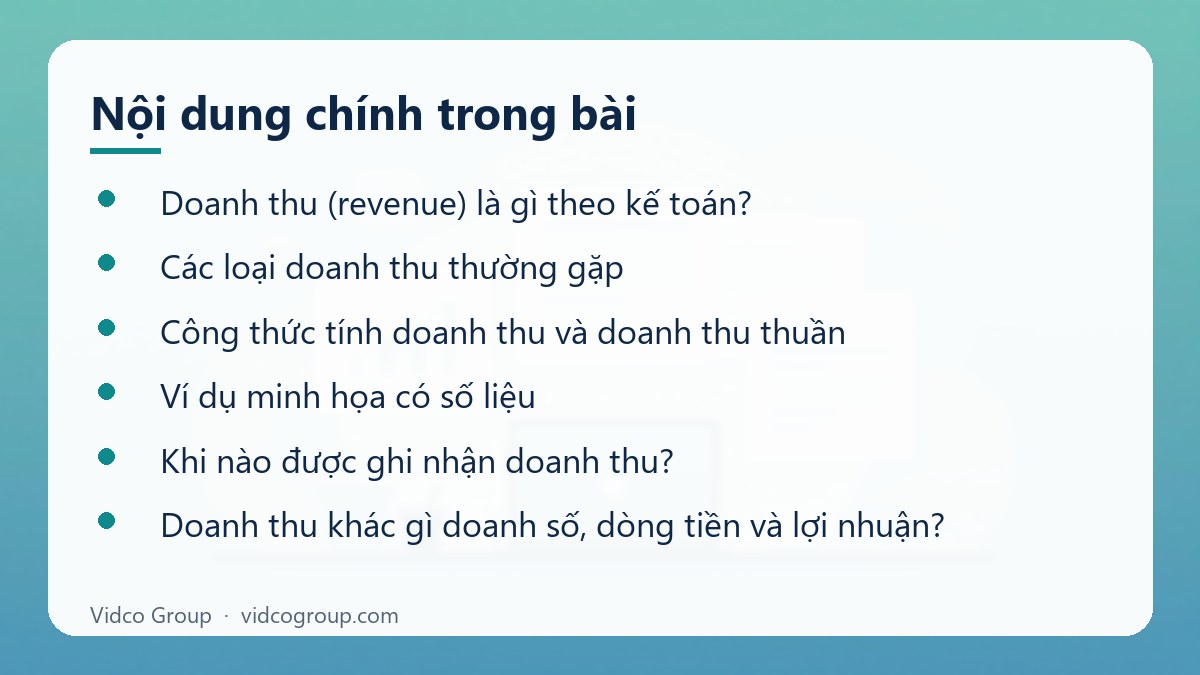 Nội dung chính: Doanh thu (revenue) là gì