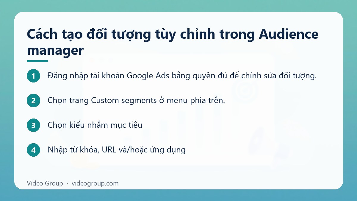 Các bước: Cách tạo đối tượng tùy chỉnh trong Audience manager