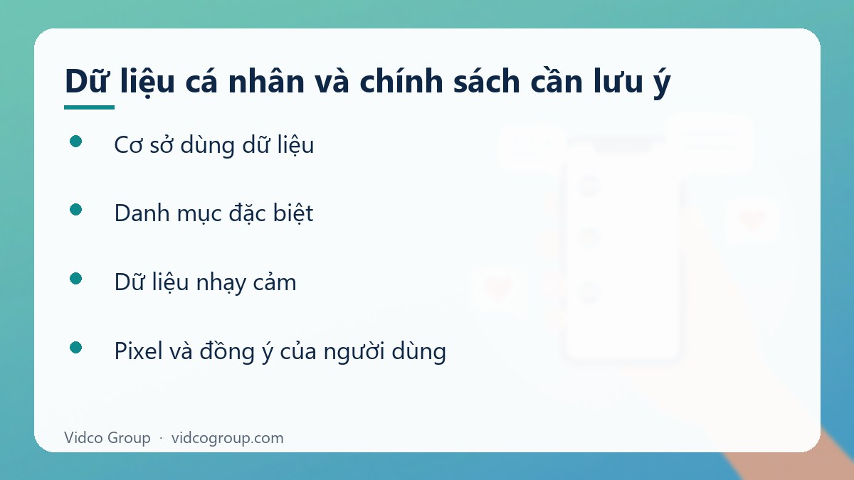 Danh sách: Dữ liệu cá nhân và chính sách cần lưu ý