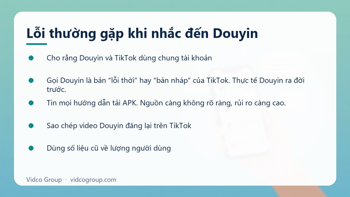 Danh sách: Lỗi thường gặp khi nhắc đến Douyin
