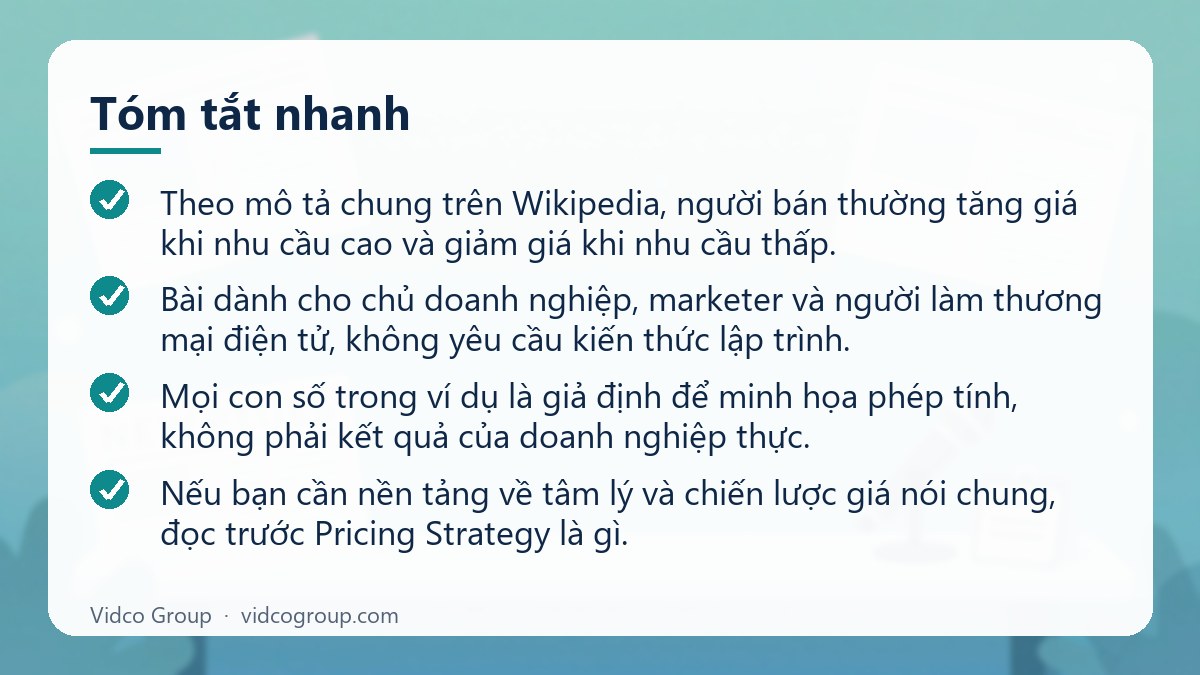 Tóm tắt nhanh: Dynamic pricing là gì